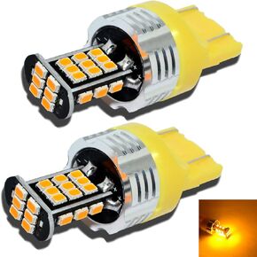 Alla Lighting Super Bright 7440 7443 LED Turn Signal Light Bulbs 2000 Lumens 7442NAK 7444NAK 3020 30-SMD Amber Yellow Blinker Lights Replacement for Cars Trucks