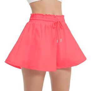 EXARUS Women Flowy Shorts 2 in 1 Butterfly Athletic with Pockets Tennis Wide Leg High Waisted Workout Running