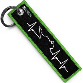 KEYTAILS Keychains, Premium Quality Key Tag for Motorcycle, Car, Scooter, ATV, UTV [Sportbike - Heartbeat]