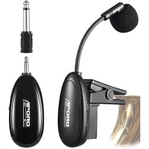 2.4G Wireless Saxophone Microphone, Clip on Music Instruments Microphone, Wireless Receiver and Transmitter, for Saxophone and More