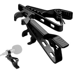 مشبك ميكروفون Lavalier - مشبك ميكروفون Lavalier x2 Kit - مشبك ميكروفون بديل معدني - مشبك ربط ميكروفون Lavalier أسود - مشبك ميكروفون Lavalier iPhone 5، 6، 6s، 7، 8، X in Kuwait