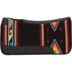 Weaver Leather Pony Contoured Wool Blend Felt Pad, Black/Orange/Navy, 23" L x 24" W - 3/4" Thick