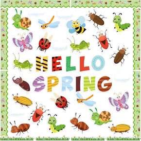 B1ykin 77Pcs Easter Chicks Handprint Bulletin Board Decoration Set, Chick It Out It’s Easter Cutout Chalkboard Wall Decor, Party Border Trim Supply for Elementary Kindergarten Preschool Classroom Home