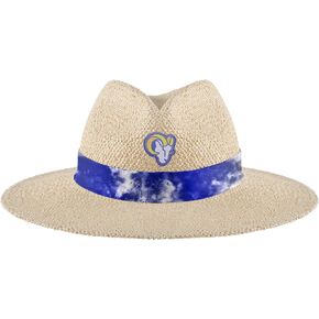 FOCO Women's NFL Team Logo Ladies Fashion Beach Sun Tie Dye Ribbon Straw Hat
