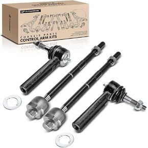 A-Premium Set of 4, Front Inner & Outer Tie Rod End Kit, Compatible with 2007-2014, Chevy Avalanche, Silverado 1500, Suburban 1500, Tahoe, GMC Sierra 1500, Yukon (XL), Cadillac Escalade (ESV/EXT)