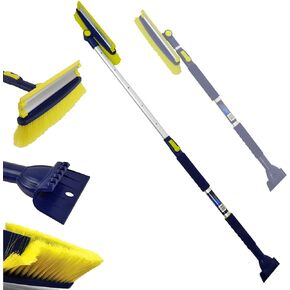 MICHELIN Ultra Duty Extendable 43-63" Snow Brush for Trucks XL Swivel Head, Squeegee, Ice Scraper, Ergonomic, Scratch Free Auto Window Snowbrush, Windshield Broom for Car, SUV