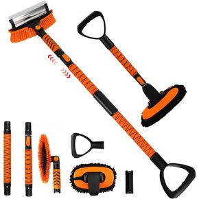 Ice Scrapers for Car Windshield, 44″-52″ Extendable Snow Brush with Window Squeegee, 3 in 1 Snow Broom with 180° Pivoting Brush Head and Foam Grip for Cars/Truck/SUV/RV in Kuwait