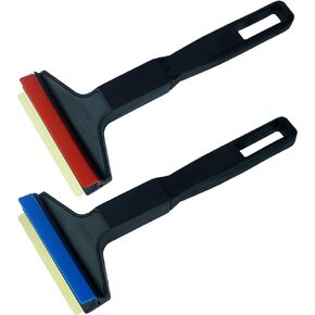 Ice Scraper for Car Ice Scraper Brass Blade 2 Pack Ice Scrapers for Car Windshield Frost Wipe Scraper Snow Scraper for Car Original Murska from Europe Winter Goods (2-Pack L&P A053 Black Blue)