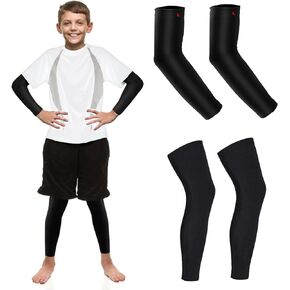 Luwint Kids UV Sun Protection Arm Sleeves Compressive Leg Sleeves Cooling Cover for Children