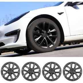 مجموعة واقيات العجلات مقاس 18 بوصة من Hubcaps مكونة من 4 قطع متوافقة مع ملحقات Tesla Model 3 2017-2023 (18 بوصة) in Kuwait