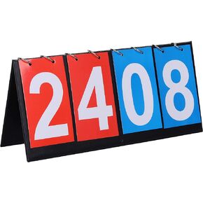 4 Digital Portable Table Top Scoreboard, Easy Flip Score Keeper for Basketball Football Tennis Baseball Soccer Ping Pong Volleyball