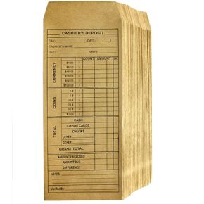 Cashier's Deposit Report Envelopes for Stores, Banks and Retail Businesses (500)
