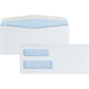Quality Park #10 Double Window Envelope, Regular Gum, 500 Envelopes (24550), White Wove