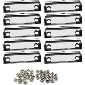 Meetory 10 Pack Mountable Clipboard Clips,Spring Loaded Surface Mount Handle with Rubber Grip and Hanging Hole