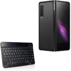 BoxWave Keyboard Compatible with Samsung Galaxy Fold 5G - SlimKeys Bluetooth Keyboard, Portable Keyboard with Integrated Commands - Jet Black