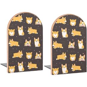 Cute Farm Animal Mallard Duck Book Ends Decorative Wood Bookends for Shelves Kids Room Desk Home Office Book Stoppers for Magazines,Books, DVDs, 1 Pair/2 Pieces(5x3.1 in)