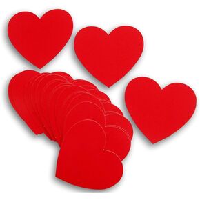 Valentine's Paper Cut-Outs Shapes - Red Heart - 24 Count