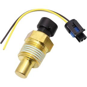 Temperature Sensor Sending Unit & Connector Pigtail Plug Q21-1002 Compatible with Peterbilt 379 Kenworth T600A T800 Differential Oil Temp Temperature Sensor Q211001 505-5401