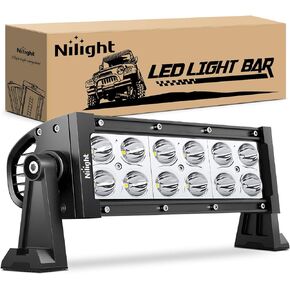 Nilight - 10001S-A 36W LED Light Bar Spot LED Lights Led Bar Driving Fog Lights Jeep Off Road Lights, 2 Years Warranty