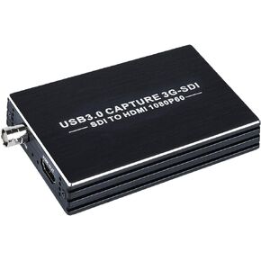 SDI Capture Card USB 3.0, SDI to USB 3.0 with HDMI Loopout, 1080P 60Fps SDI HDMI Video Audio Capture for Game Streaming Video Recording for Windows, Linux, OS