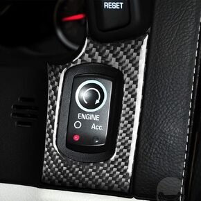 Electronic Ignition Switch Car Start Switch Panel Decal Engine Start Stop Button Frame Cover Real Carbon Fiber Sticker Interior Accessories for Chevrolet Corvette C6 2005-2013 (Carbon Fiber)