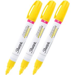 Sharpie Oil-Based Paint Marker, Medium Point, Yellow Ink, Pack of 3