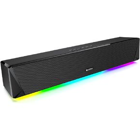 مكبرات صوت الكمبيوتر، مكبرات صوت ستيريو HiFi بقدرة 14 وات من Bluedee، ومكبرات صوت بلوتوث 5.0 أو 3.5 مم Aux-in للكمبيوتر المكتبي، وشريط صوت للكمبيوتر RGB مع صوت جهير عميق، ومكبرات صوت للألعاب للكمبيوتر الشخصي مدعوم بمحول تيار متردد in Kuwait