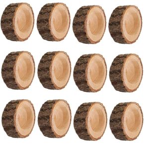 Yikko Tea Light Candle Holders, Personalized Wooden Votive Tealight Holders for Wedding Centerpieces for Table, Halloween |Christmas Party |Valentine's Day |Home Decoration - 12pcs (2.36Wx1.65H)