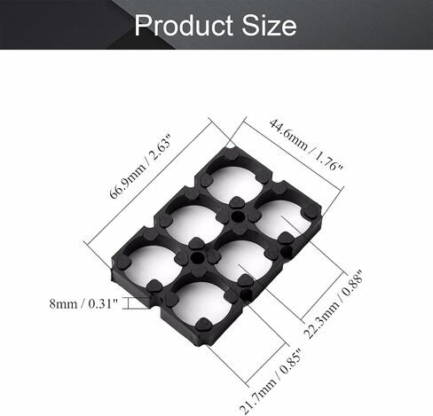 Fielect 20 قطعة 4x5 خلية فاصل 21700 بطارية ليثيوم حامل بلاستيك قوس DIY بها بنفسك بطارية حزمة 21.7 مللي متر ثقب ضياء in Saudi Arabia