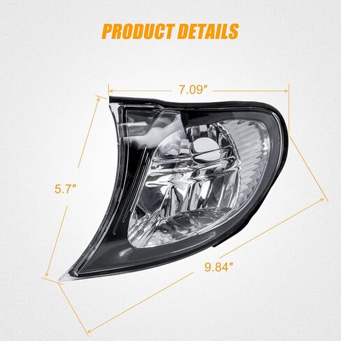 wztepeng بدوره ضوء إشارة الزاوية واضحة بدوره ضوء مصباح عدسة متوافقة مع 2002-2005 bmw e46 3-سلسلة 325i 325xi 330i 4 باب 2005 e46 330xi 4 باب يستبدل 63137165859 63137165860 in Kuwait