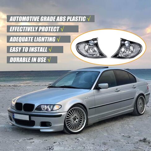 wztepeng بدوره ضوء إشارة الزاوية واضحة بدوره ضوء مصباح عدسة متوافقة مع 2002-2005 bmw e46 3-سلسلة 325i 325xi 330i 4 باب 2005 e46 330xi 4 باب يستبدل 63137165859 63137165860 in Kuwait