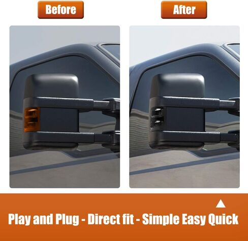 علامة ضوء مرآة جانبية LED مدخنة متوافقة مع 2008 إلى 2016 Ford F250 F350 Super Duty in Kuwait