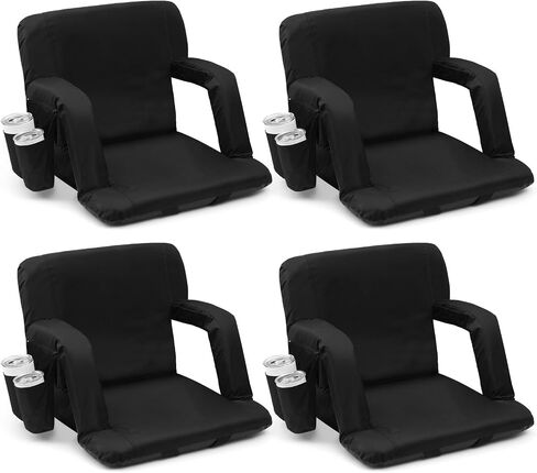 4 Pack Stadium Seat Cushion, Stadium Seats with Back Support Bleacher Chair Wide Padded Cushion Folding Stadium Seating, Cushion Bleacher Seat Waterproof Portable for Sport Events Beach Arena in Saudi Arabia