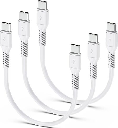 6 Inch USB C Charger Cord, 2 Pack Short USB C to USB C Cable Braided Fast Charging USBC Cable Compatible with iPhone 15 Samsung Galaxy S23 Ultra Google Pixel, Short USB C to C Cable 0.5ft in Saudi Arabia