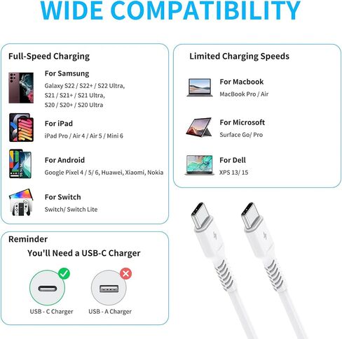 6 Inch USB C Charger Cord, 2 Pack Short USB C to USB C Cable Braided Fast Charging USBC Cable Compatible with iPhone 15 Samsung Galaxy S23 Ultra Google Pixel, Short USB C to C Cable 0.5ft in Saudi Arabia
