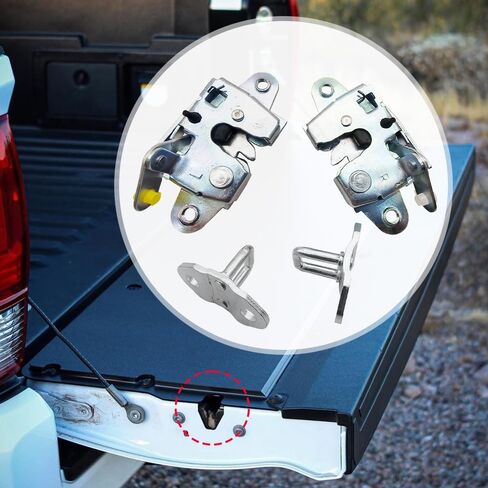 Back Tailgate Lock Latch with Striker Compatible with Tacoma 2004-2015, Hilux 2004-2011, Vigo 2004-2011, Replaces 65790-0K010 65780-0K010 in Saudi Arabia
