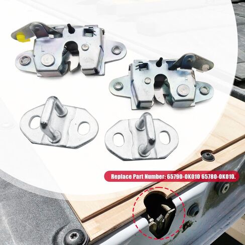 Back Tailgate Lock Latch with Striker Compatible with Tacoma 2004-2015, Hilux 2004-2011, Vigo 2004-2011, Replaces 65790-0K010 65780-0K010 in Saudi Arabia