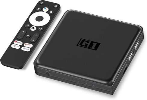 صندوق تلفزيون أندرويد للبث المحسن - G1 Smart Android TV Box 2024 Netflix/Google معتمد، ذاكرة الوصول العشوائي 4 جيجابايت، ذاكرة الوصول العشوائي 32 جيجابايت، 4K HDR10+، دولبي فيجن، AV1، مساعد جوجل، كروم كاست، واي فاي 6، بي تي 5.0، شريحة S905x4 in Kuwait