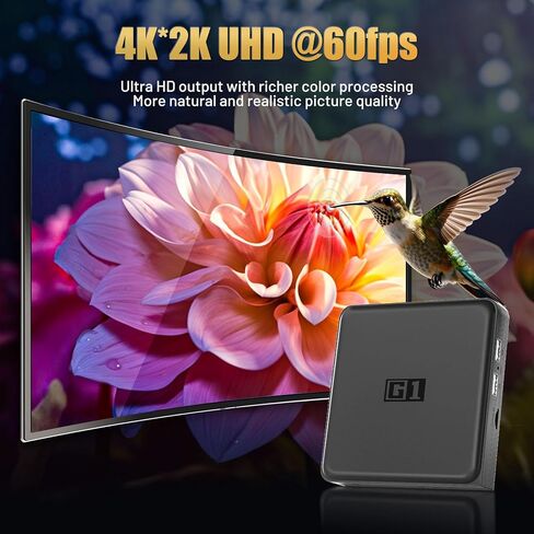 صندوق تلفزيون أندرويد للبث المحسن - G1 Smart Android TV Box 2024 Netflix/Google معتمد، ذاكرة الوصول العشوائي 4 جيجابايت، ذاكرة الوصول العشوائي 32 جيجابايت، 4K HDR10+، دولبي فيجن، AV1، مساعد جوجل، كروم كاست، واي فاي 6، بي تي 5.0، شريحة S905x4 in Kuwait