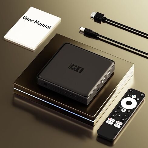 صندوق تلفزيون أندرويد للبث المحسن - G1 Smart Android TV Box 2024 Netflix/Google معتمد، ذاكرة الوصول العشوائي 4 جيجابايت، ذاكرة الوصول العشوائي 32 جيجابايت، 4K HDR10+، دولبي فيجن، AV1، مساعد جوجل، كروم كاست، واي فاي 6، بي تي 5.0، شريحة S905x4 in Kuwait