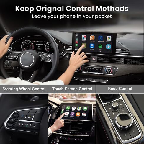 MMB Magic Box 2.0 Wireless Apple Carplay & Android auto، مدمج في YouTube/Netflix/التلفزيون العالمي/النسخ المتطابق/HDMI Carplay، بث الوسائط إلى السيارة/التلفزيون، دونجل CarPlay لجميع سيارات Apple CarPlay السلكية من المصنع in Kuwait