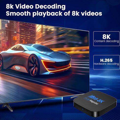 Google Certified TV Box Android 13.0، 4GB 128GB Allwinner H618 cortex-A53 Android Box يدعم YouTube/Prime Video/Netflix 4K HDR H.265 HEVC 2.4G/5G WiFi BT5.0 in Kuwait