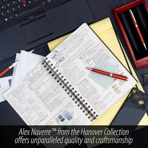 مجموعة أقلام وقلم رصاص وفتاحة رسائل من BF Systems Alex Navarre في علبة خشبية وزجاجية in Kuwait