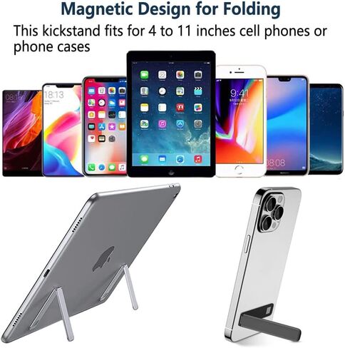 Kinizuxi Cell Phone Kickstand,Vertical and Horizontal Aluminum Phone Stand for Desk,Adjustable Phone Holder Stand for Desk Compatible with iPhone 14/13/12/11Samsung Huawei All Smartphones-Black in Saudi Arabia
