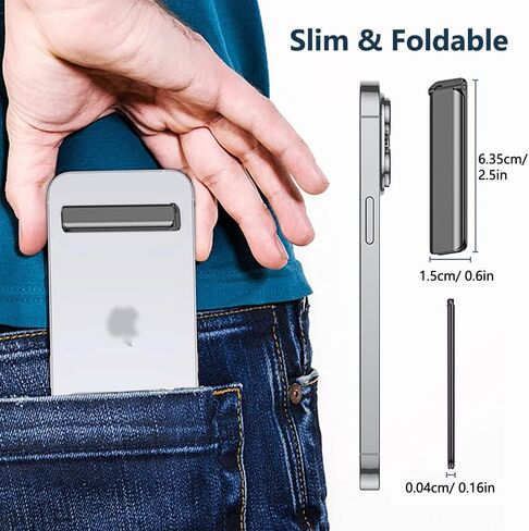 Kinizuxi Cell Phone Kickstand,Vertical and Horizontal Aluminum Phone Stand for Desk,Adjustable Phone Holder Stand for Desk Compatible with iPhone 14/13/12/11Samsung Huawei All Smartphones-Black in Saudi Arabia