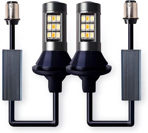 1157 Error Free Switchback DRL LED Turn Signal Light Bulbs White and Amber Output Black Body No Hyper Flash With Built-In Resistors in Saudi Arabia