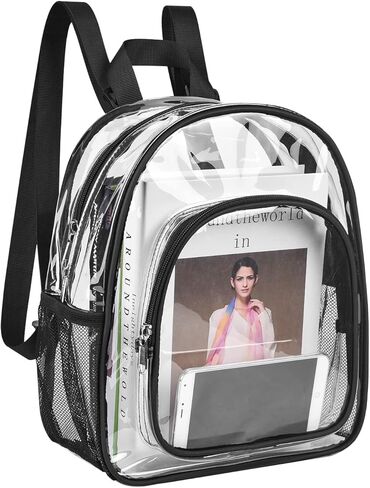 حقيبة ظهر شفافة صغيرة معتمدة من الاستاد خفيفة الوزن شفافة من خلال حقيبة ظهر صغيرة للحفلات الموسيقية والعمل الرياضي in Kuwait