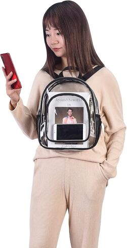 حقيبة ظهر شفافة صغيرة معتمدة من الاستاد خفيفة الوزن شفافة من خلال حقيبة ظهر صغيرة للحفلات الموسيقية والعمل الرياضي in Kuwait