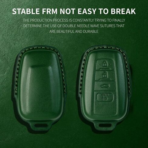 غطاء Tukellen لسيارة Toyota Key Fob من الجلد الطبيعي مع سلسلة مفاتيح، واقي حافظة مفاتيح جلدية متوافق مع 2018-2024 RAV4 Camry Corolla Avalon C-HR Prius GT86 Highlander-Brown in Kuwait