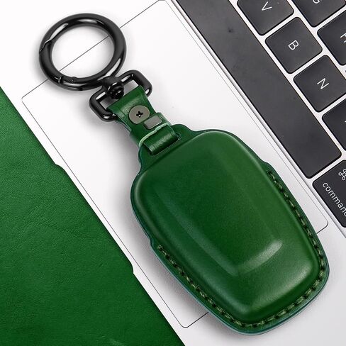 غطاء Tukellen لسيارة Toyota Key Fob من الجلد الطبيعي مع سلسلة مفاتيح، واقي حافظة مفاتيح جلدية متوافق مع 2018-2024 RAV4 Camry Corolla Avalon C-HR Prius GT86 Highlander-Brown in Kuwait
